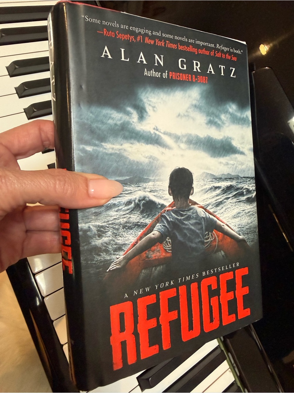 Refugee by Alan Gratz - Hardcover Novel in Black & Red